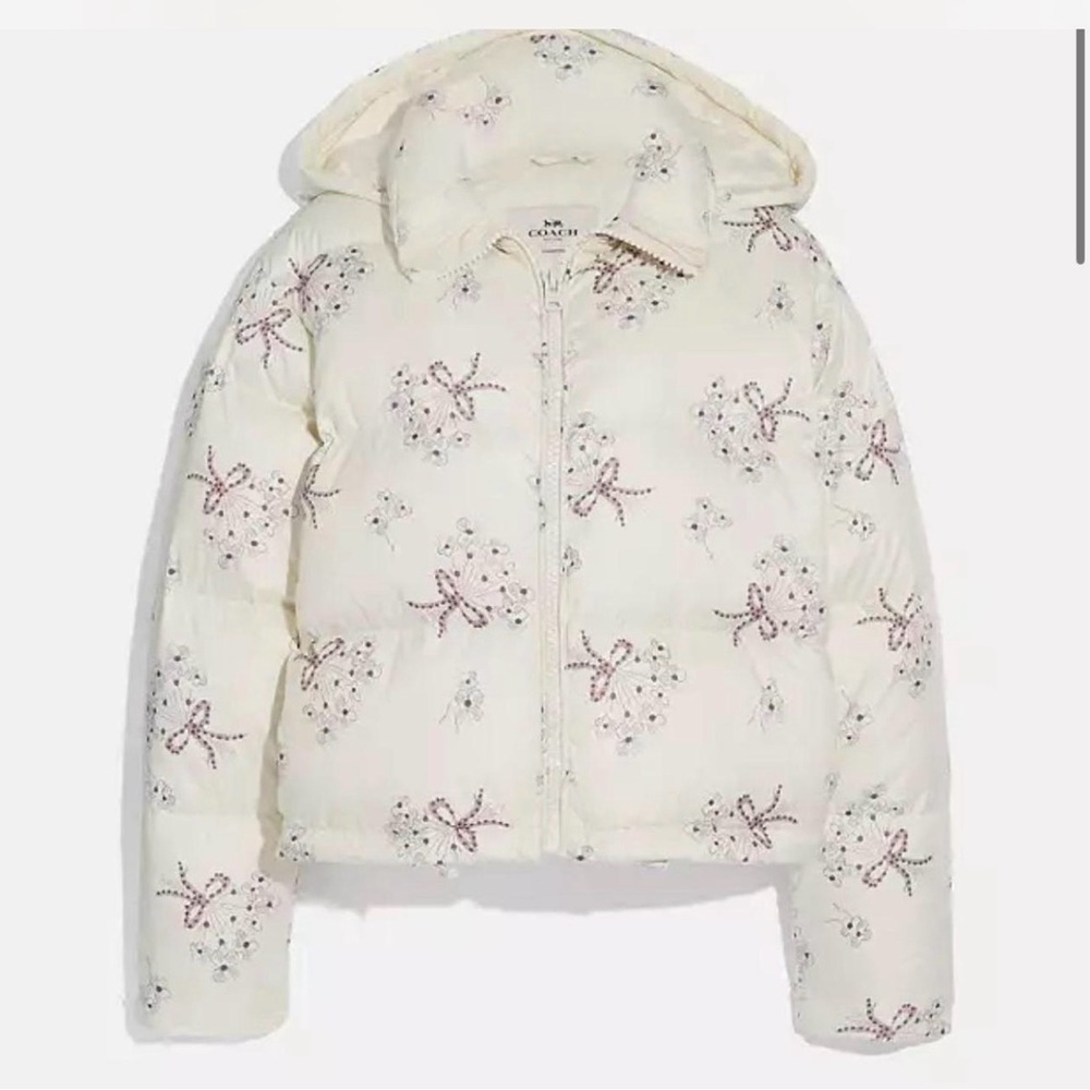 Coach Women’s Down Coat with Floral Design-New with tags